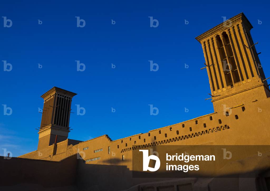 Wind Towers used as a Natural Cooling System in Iranian Traditional Architecture, Yazd Province, Yazd, Iran (photo)
