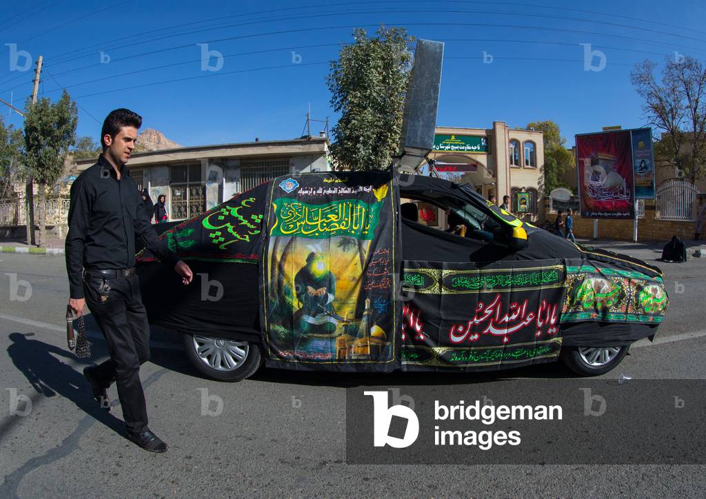 Cars Decorated for Ashura Shiite Celebration, Kurdistan Province, Bijar, Iran (photo)