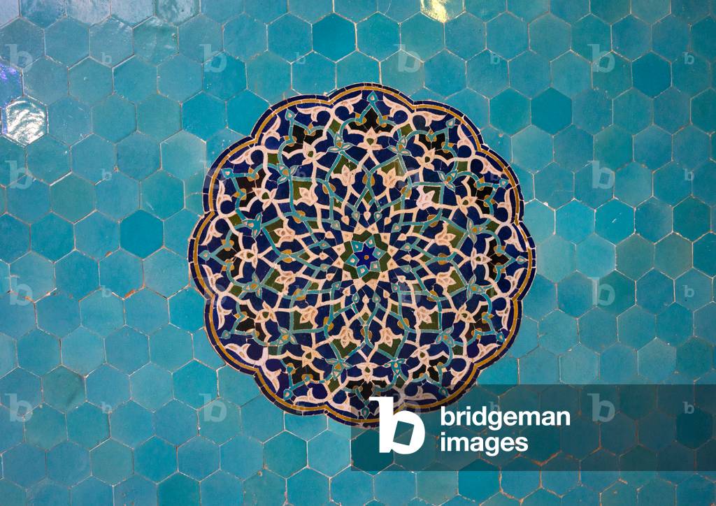 Mosaic Pattern with Ceramic Tiles in Jameh Masjid or Friday Mosque, Yazd Province, Yazd, Iran (photo)