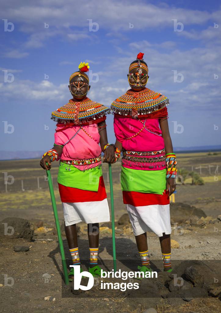 Rendille tribeswomen, Turkana lake, Loiyangalani, Kenya, Africa (photo)