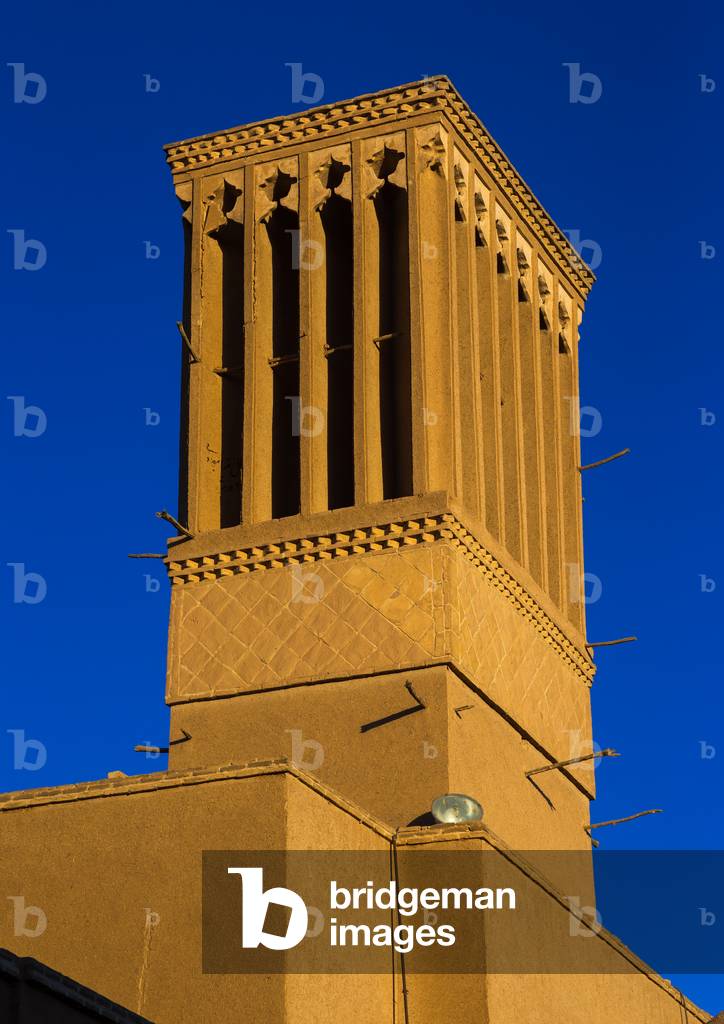 Wind Towers used as a Natural Cooling System in Iranian Traditional Architecture, Yazd Province, Yazd, Iran (photo)