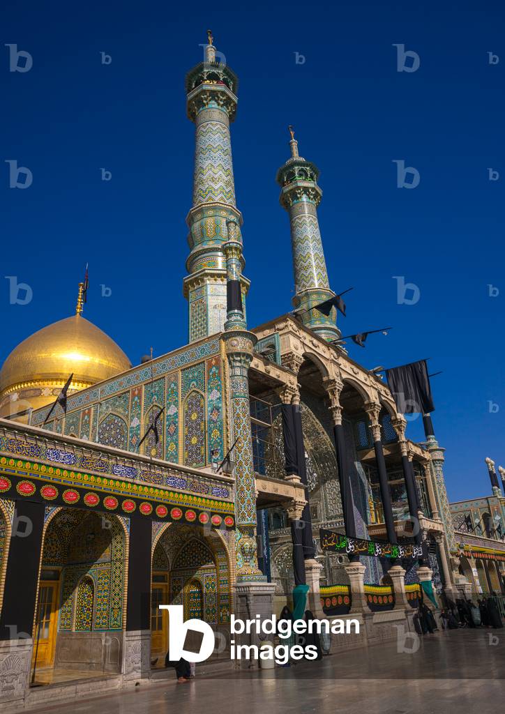 Black Flags on Fatima Al-masumeh Shrine for Ashura, Central County, Qom, Iran (photo)