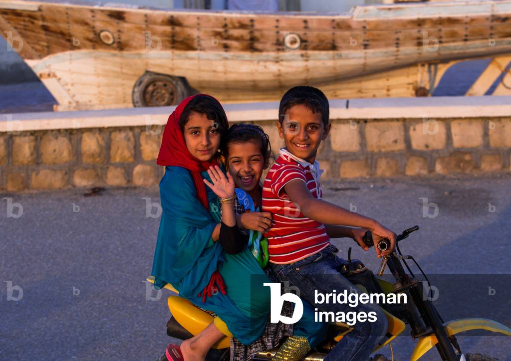 Children Riding A Motorbike, Qeshm Island, Laft, Iran, 2015 (photo)