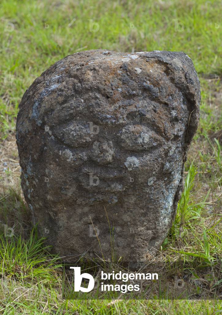 HUman Face Petroglyph in Orongo Village, Easter Island, Chile
 (photo)