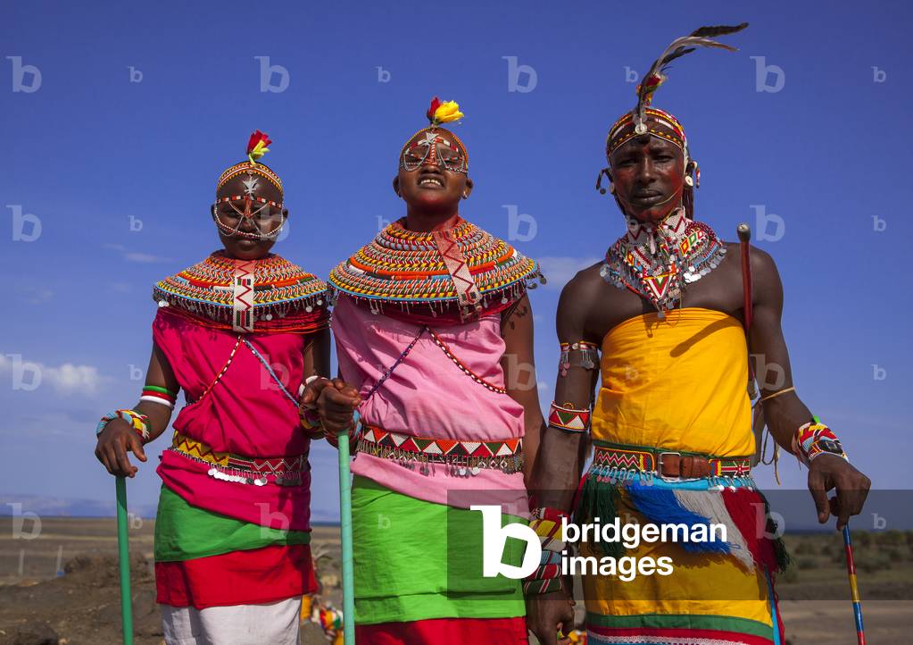 Rendille tribe men and women, Turkana lake, Loiyangalani, Kenya, Africa (photo)