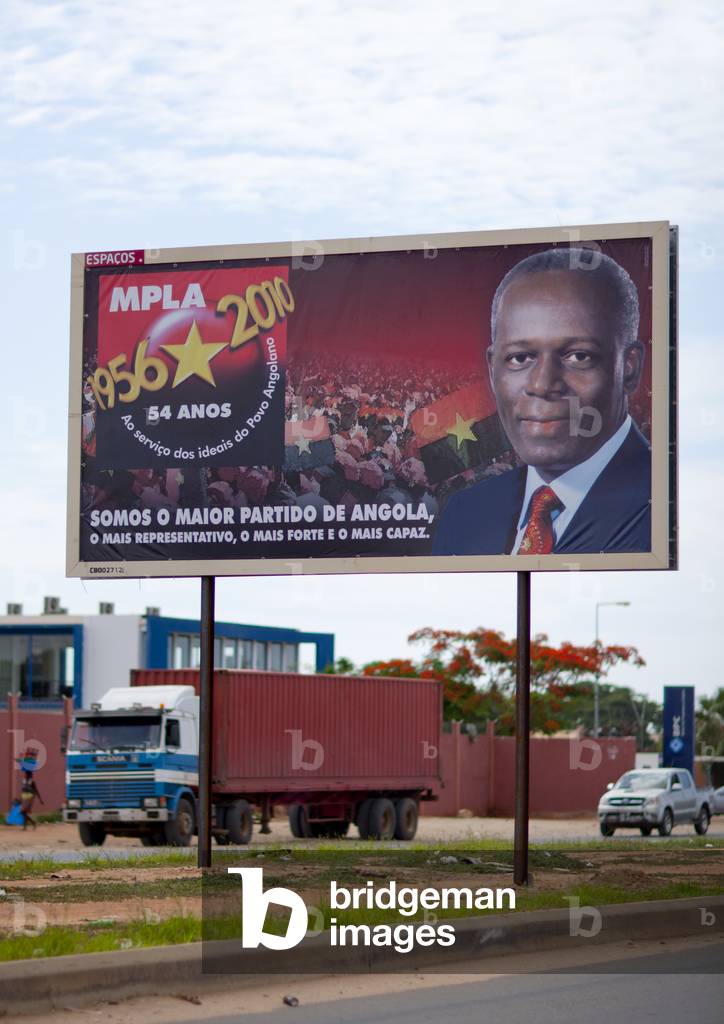 Mpla Campaign Billboard, Luanda, Angola, Africa (photo)