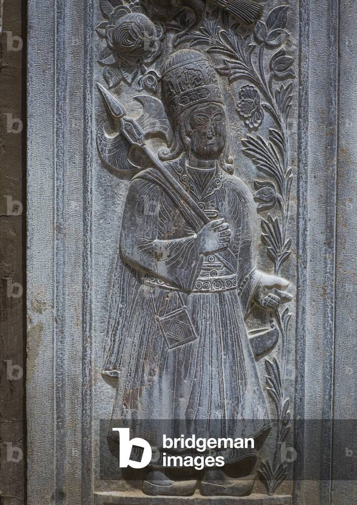 Carved decorations of an old qajar house, Isfahan province, Isfahan, Iran (photo)