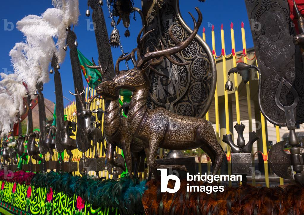 Detail of an Alam on Tasua Celebration, Lorestan Province, Khorramabad, Iran (photo)