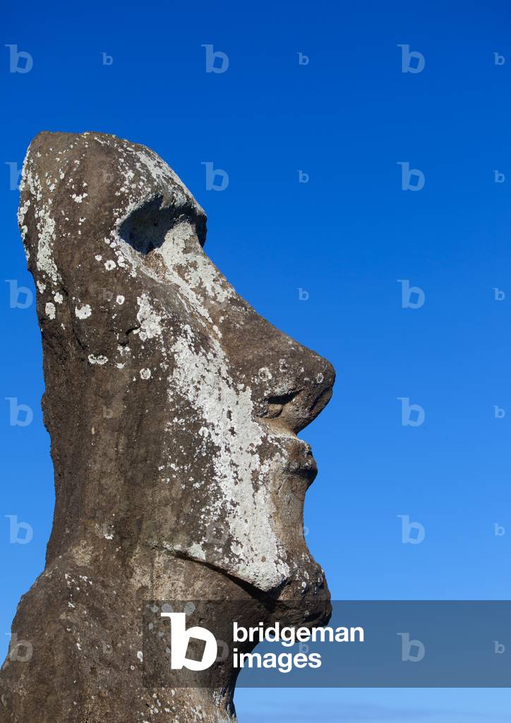 Monolithic Moai Statue at Ahu Tongariki, Easter Island, Chile (photo)