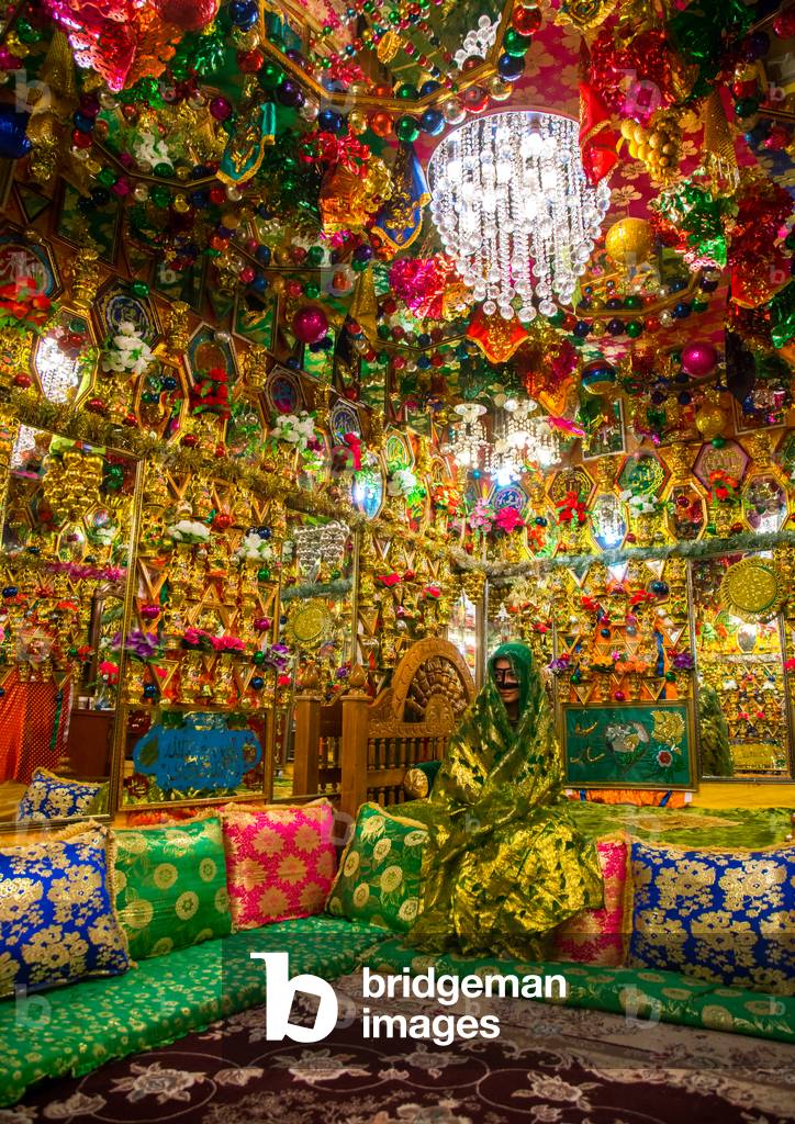 Bride In The Decorated Room For Traditional Wedding, Hormozgan, Bandar-E Kong, Iran, 2015 (photo)