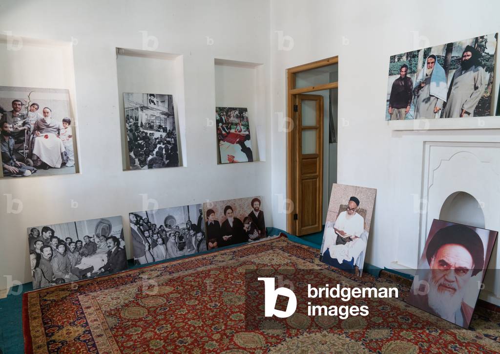 Old pictures in Khomeini native house, Markazi province, Khomein City, Iran (photo)