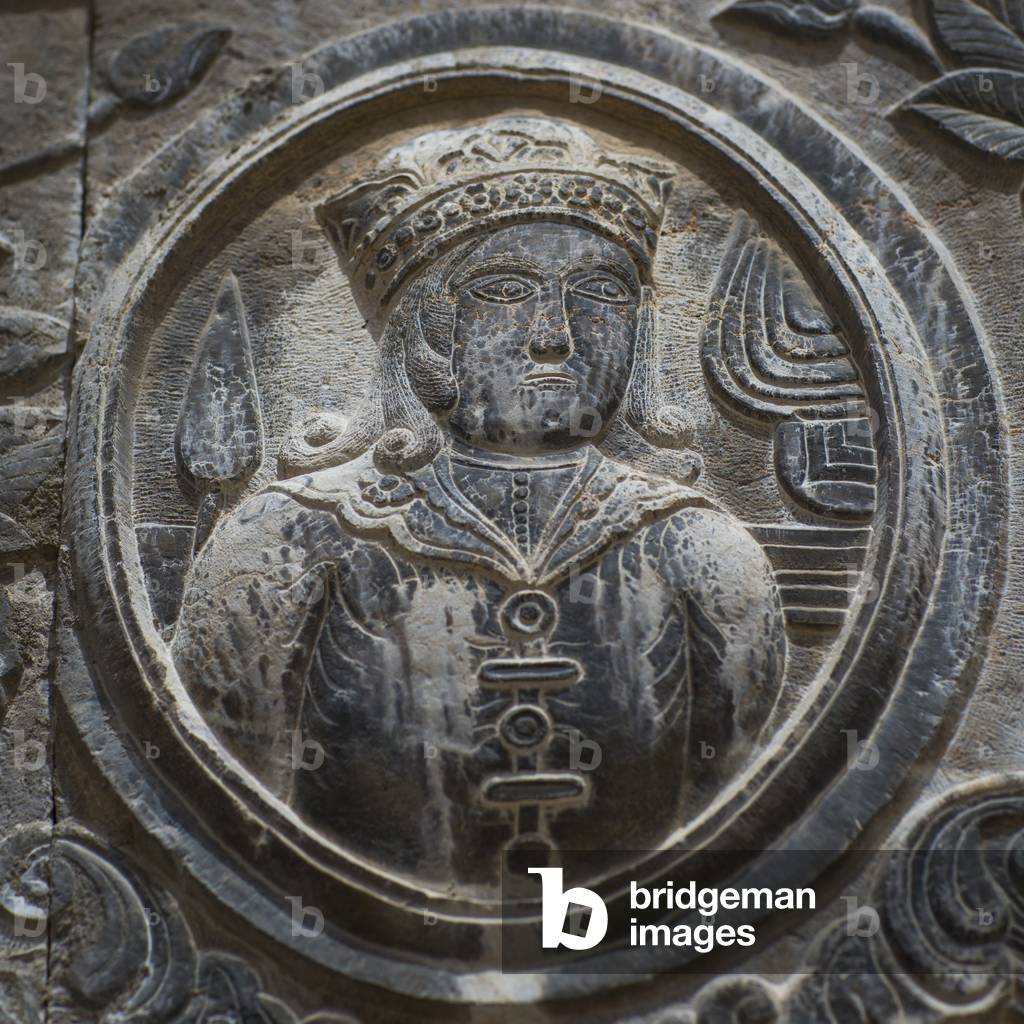 Carved decorations of an old qajar house, Isfahan province, Isfahan, Iran (photo)