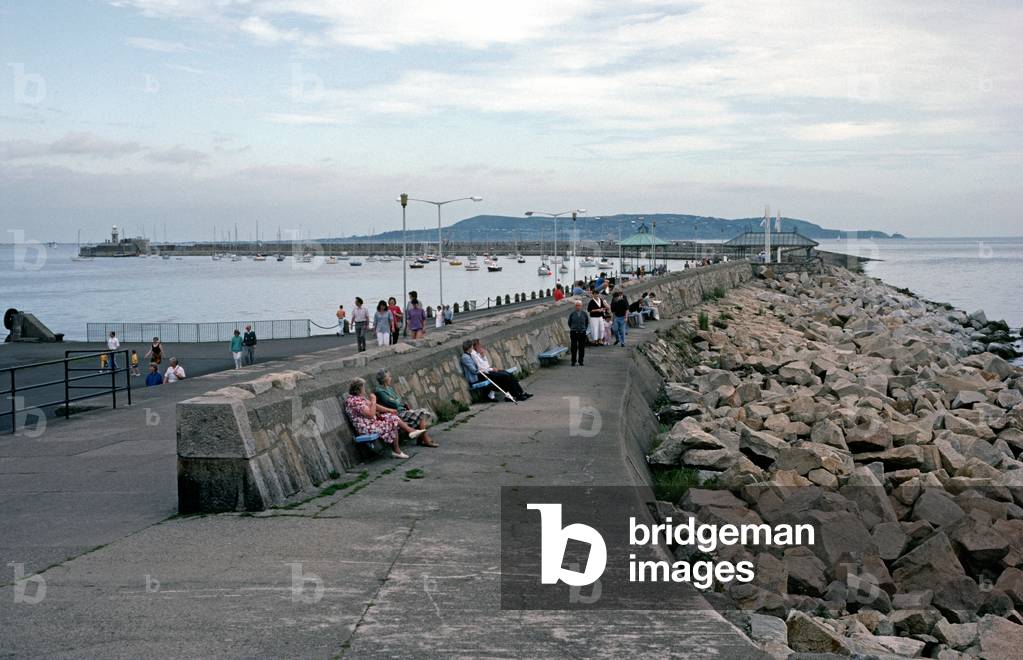 Kingston Pier now known as Dun Laoghaire. Referred to in James Joyce 'Ulysses', Dublin, Ireland (photo)