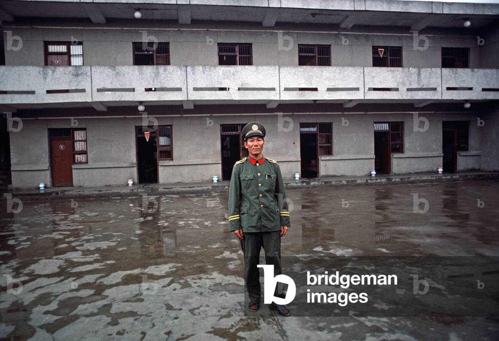 Prison Guard in Chinese Youth Detention Center in Chengdu, China, 1985 (photo)