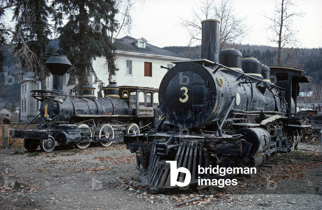 White Pass and Yukon Route narrow gauge gold rush steam trains, Carcross, Yukon Territories, Canada (photo)