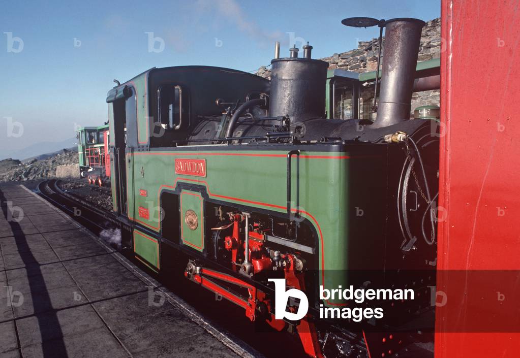 Snowdon Mountain Railway steam locomotive, Wales, 1991 (photo)