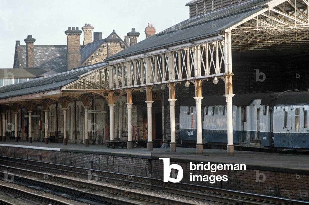 Workington Station on the Cumbrian coast railway line, North West England, 1981 (photograph)