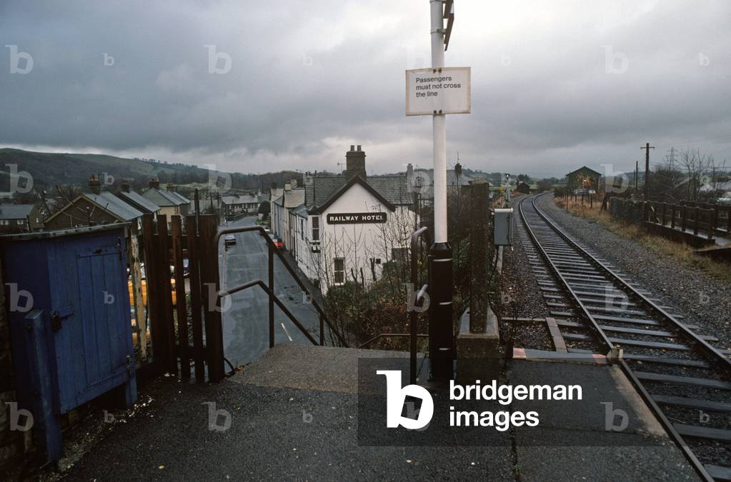 Staveley railway station and village on the Oxenholm to Windermere line, Lake District, England, 1981 (photograph)