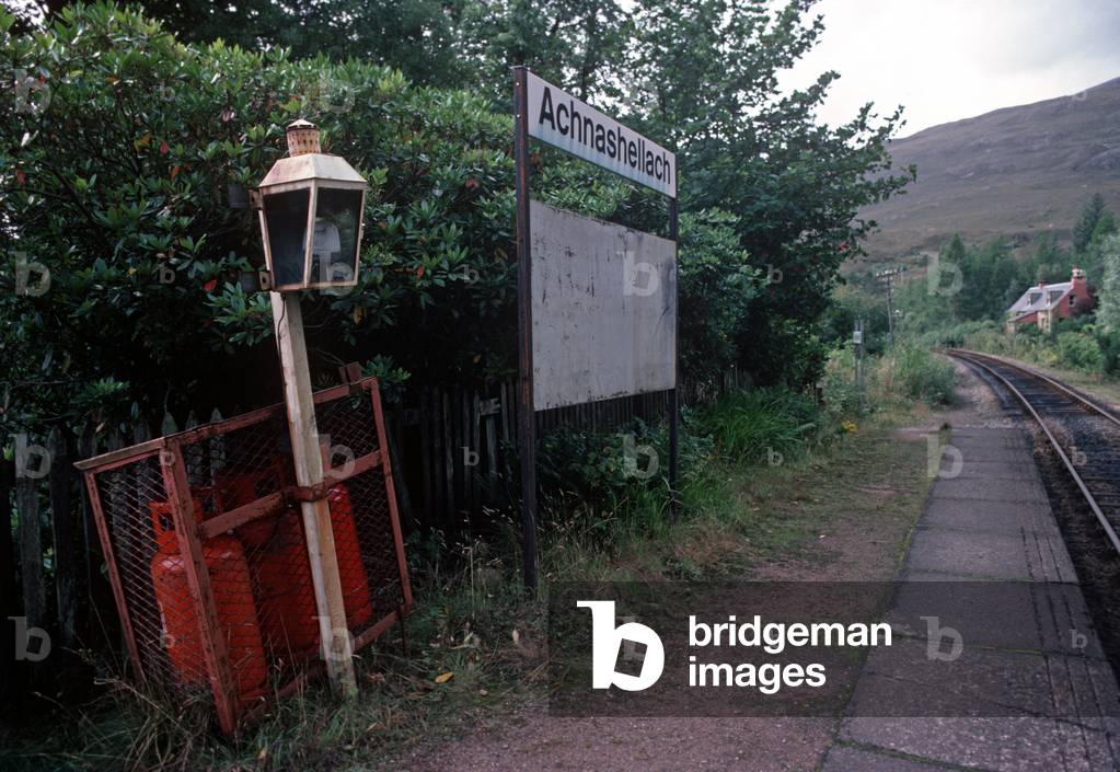 British Rail Achnashellach railway station on the Kyle of Lochalsh Line, Highlands, Scotland, 1982 (photograph)