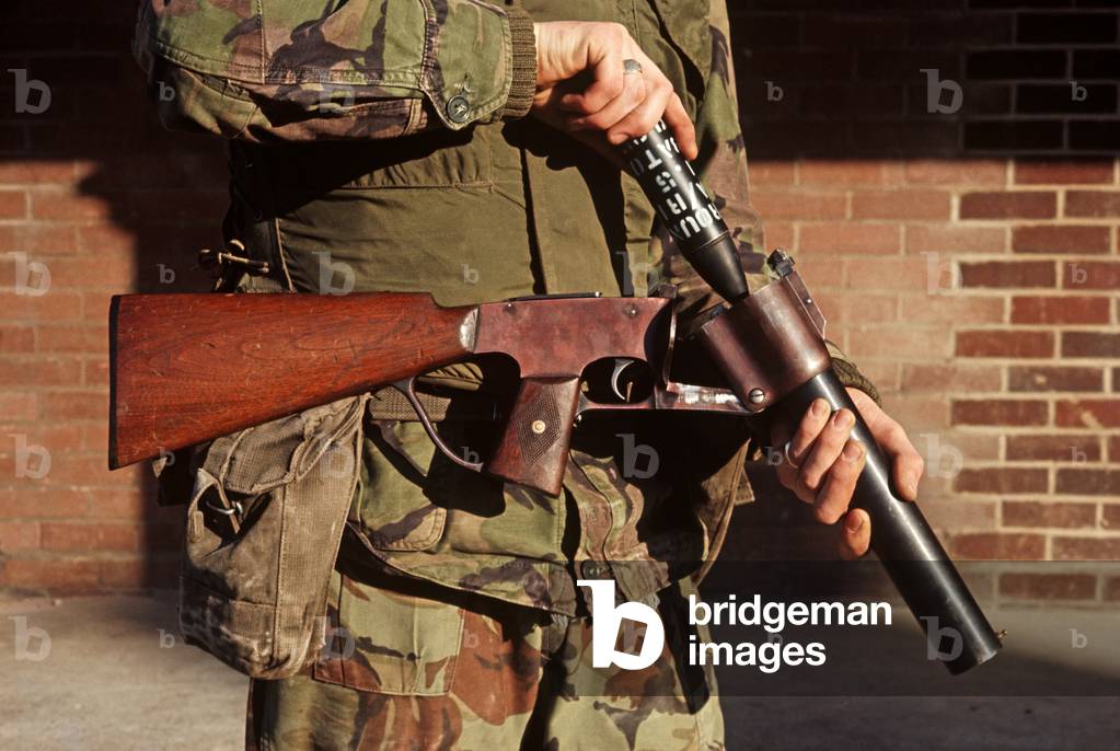 Rubber Bullet Gun used by the British Army in riots during The Troubles, Northern Ireland, 1972