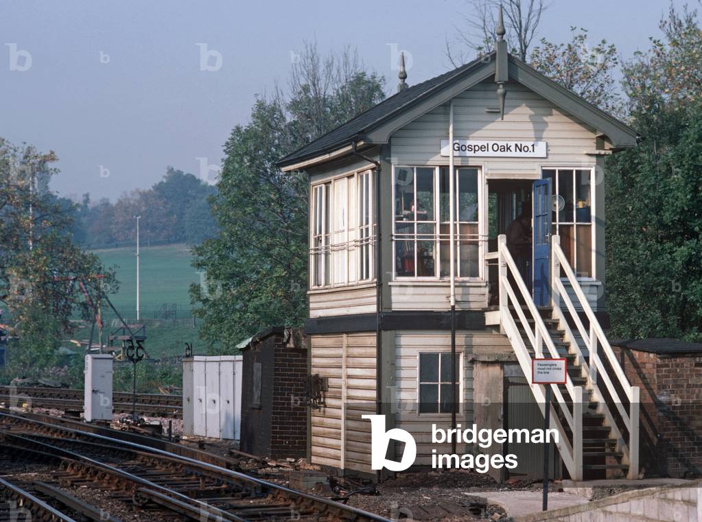 Gospel Oak signal box at Gospel Oak Railway Station, North London Line, London, 1982 (photograph)