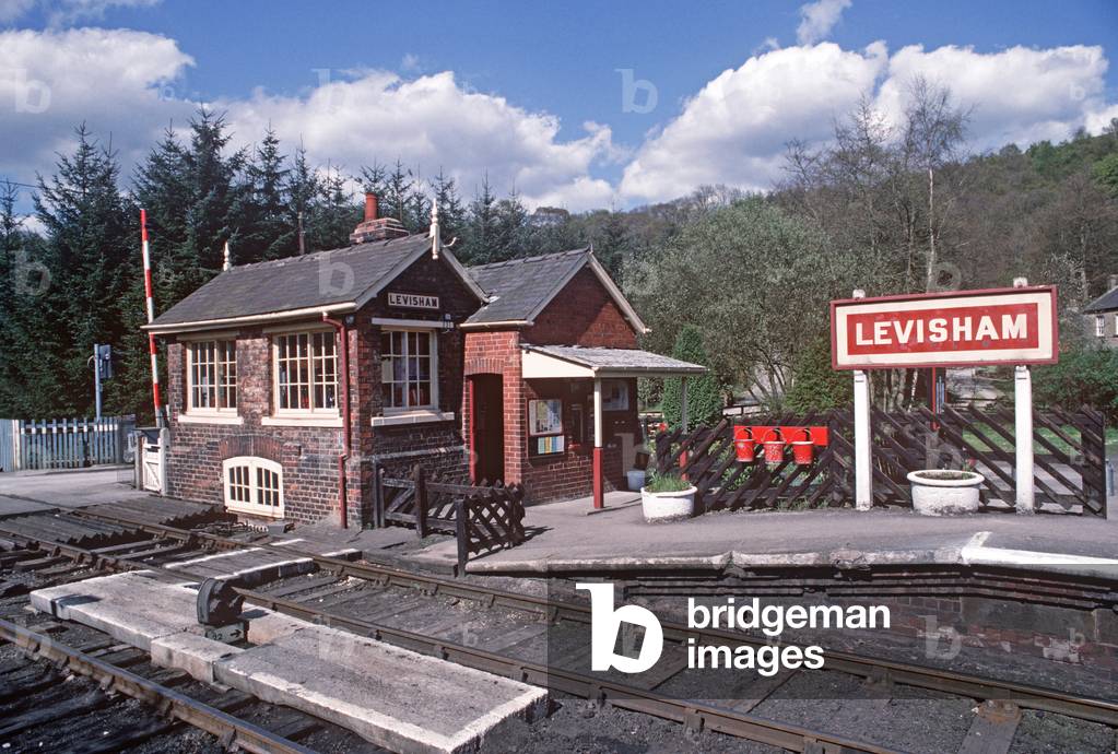 Levisham Station on the North Yorkshire Moors Railway, North Yorkshire, England, UK, 1992 (photo)