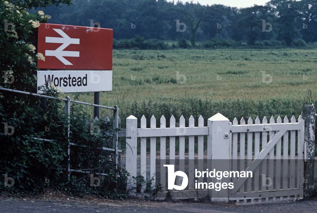 Entrance to Worstead railway station, Norwich to Sheringham line, Norfolk, England, 1982 (photograph)