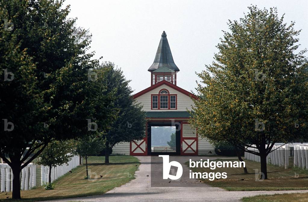 Calumet Thoroughbred Horse Farm Stables, Bluegrass Country, Kentucky, USA (photo)