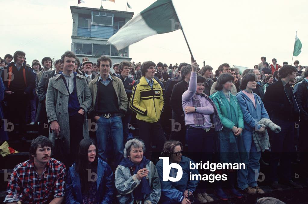 Spectators watching Gaelic football game in Castlebar, Co Mayo, Ireland (photo)