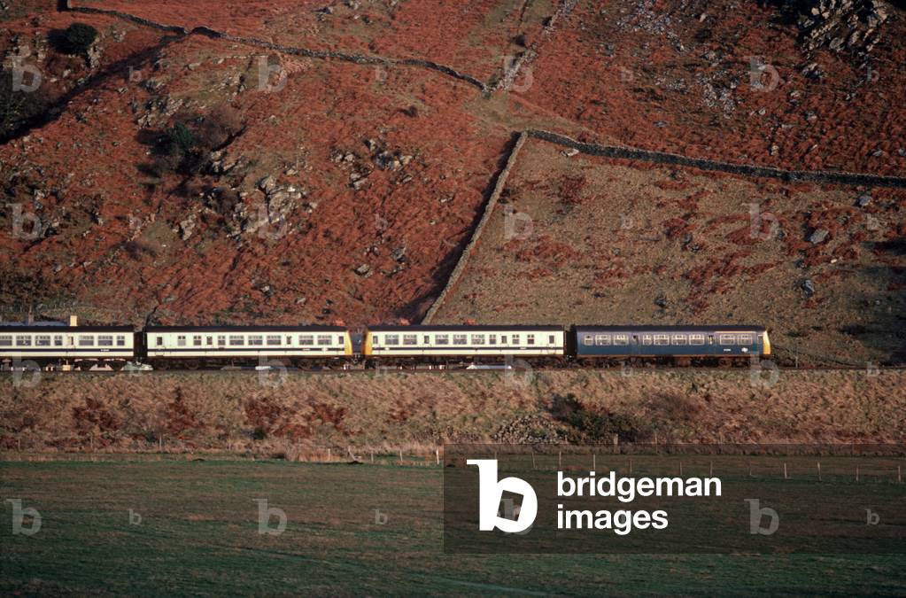 Train at Dovey Junction, Wales, Great Britain, 1982 (photo)