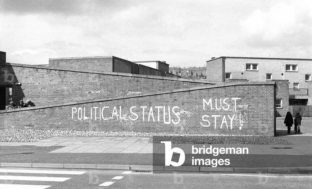 Political status graffiti, Bogside, Londonderry, Derry in Northern Ireland during The Troubles