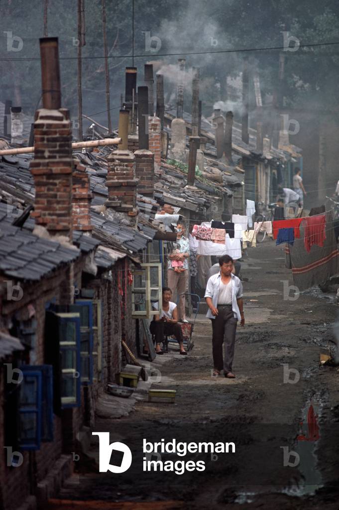 Traditional coal miners housing in Fushun, Liaoning Province, China (photo)