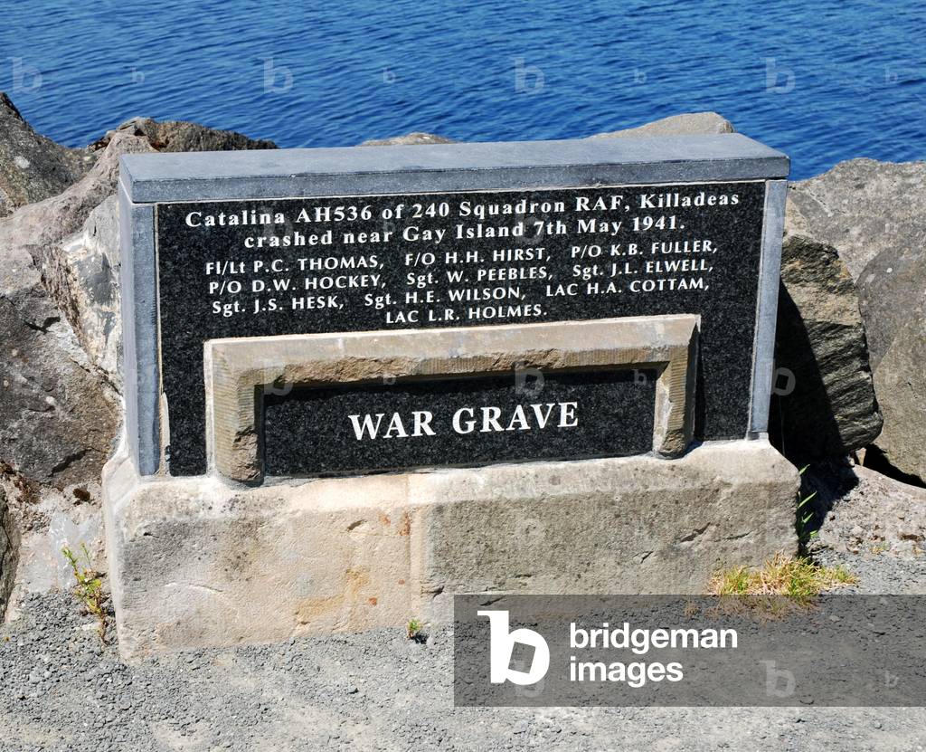 World War Two war Grave to Flying Boat Crew that operated on Lough Erne, Castle Archdale,County Fermanagh, Northern Ireland, UK (photo)