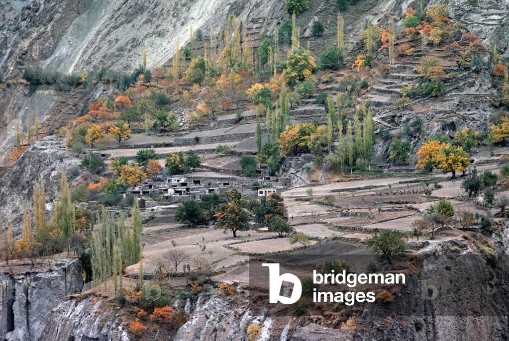 Hunza Valley in autumn,  Karakoram Mountains, Gilgit-Baltistan Administrative Area, Pakistan (photo)