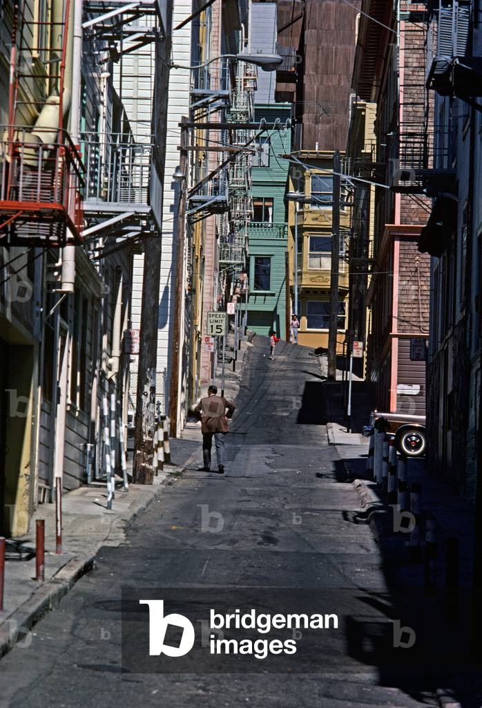 Streets Of San Francisco With Fire Escapes, California, USA  (photo)