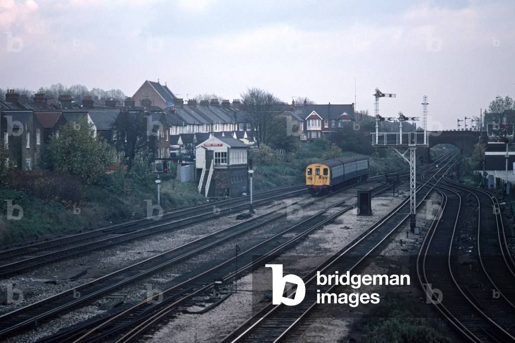 Diesel Multiple Unit on The North London Line at Kensal Green , London, 1980s, 1982 (photograph)