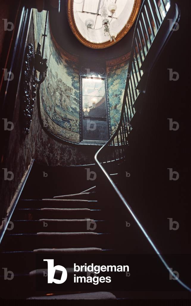 Staircase in Hauteville House, St Petit Port, Guernsey, Channel Islands where Victor Hugo lived in exile from 1855 to 1870, 1980 (photo)