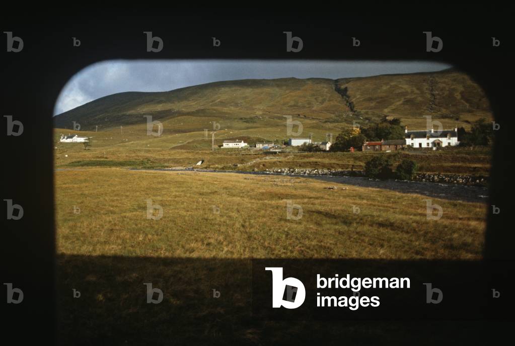 View of Scottish Highlands from Kyle of Lochalsh Line train, Highlands, Scotland, 1982 (photograph)