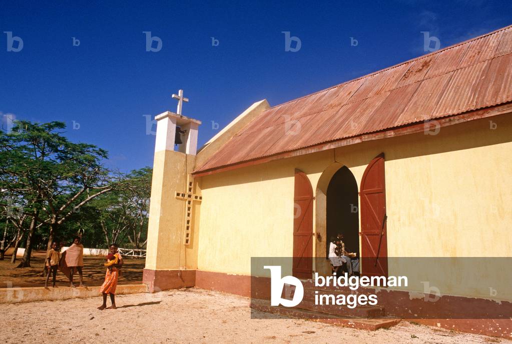 Local church at Berenty, Madagascar, East Africa, Africa, 1980s (photo)