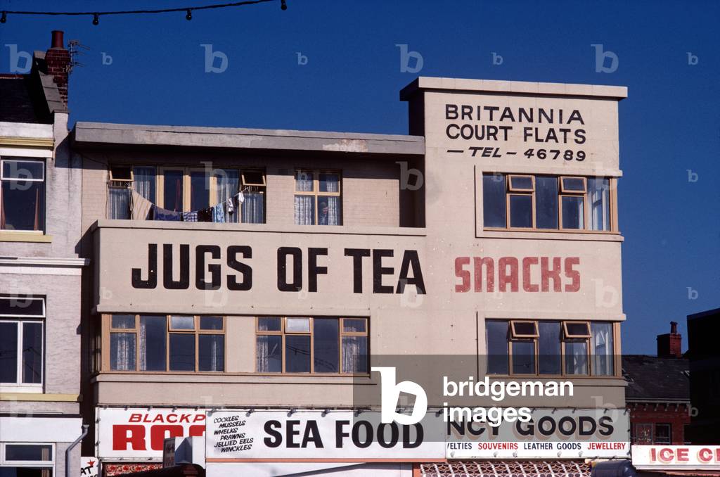 Blackpool, Jugs of Tea sign, Lancashire (photo)