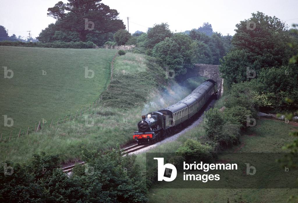 Steam train of the Heritage Dartmouth Steam Railway, Devon England, UK, 1989 (photo)