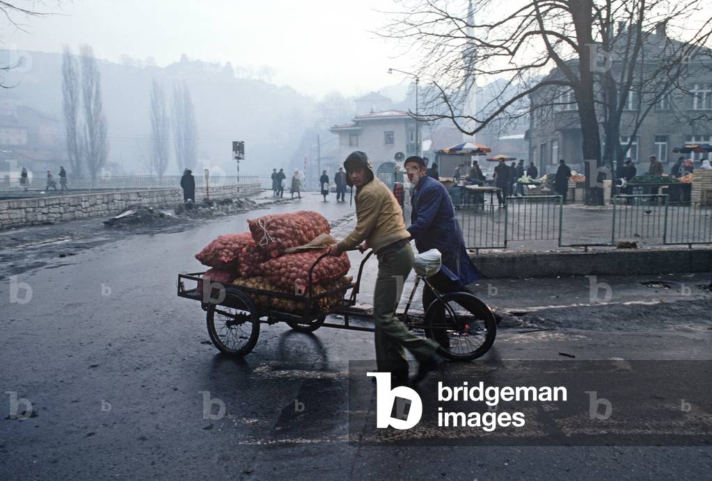 Potatoe merchants in Sarajevo, former Yugoslavia