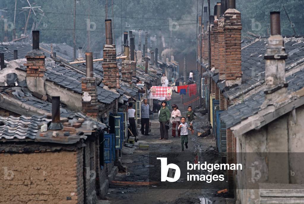 Traditional coal miners housing in Fushun, Liaoning Province, China (photo)