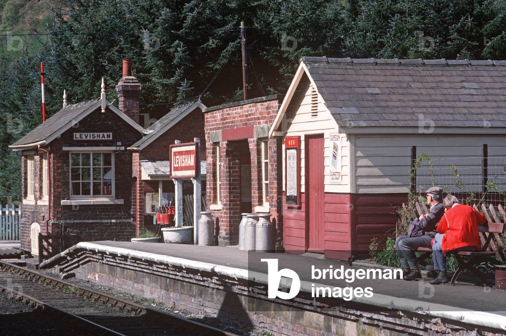 Levisham Station on the North Yorkshire Moors Railway, North Yorkshire, England, UK, 1992 (photo)