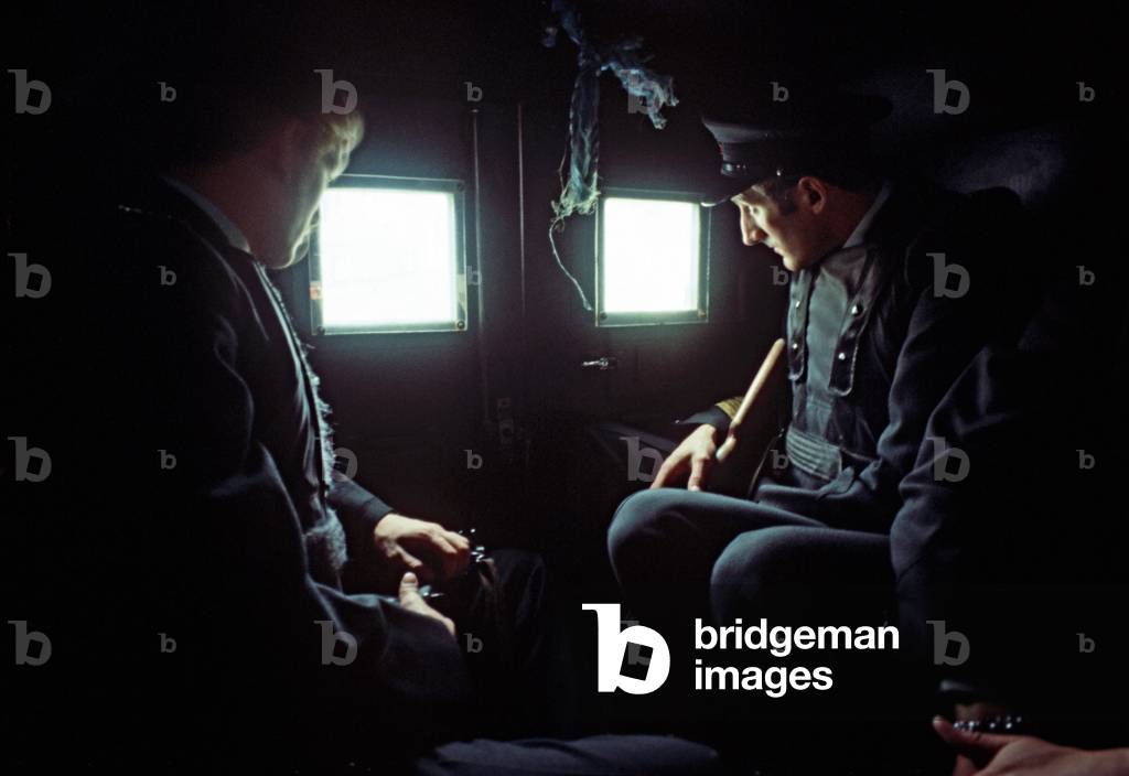 RUC, Royal Ulster Constabulary in armoured Land Rover on patrol in County Tyrone during The Troubles, Northern Ireland, 1978 (photo)