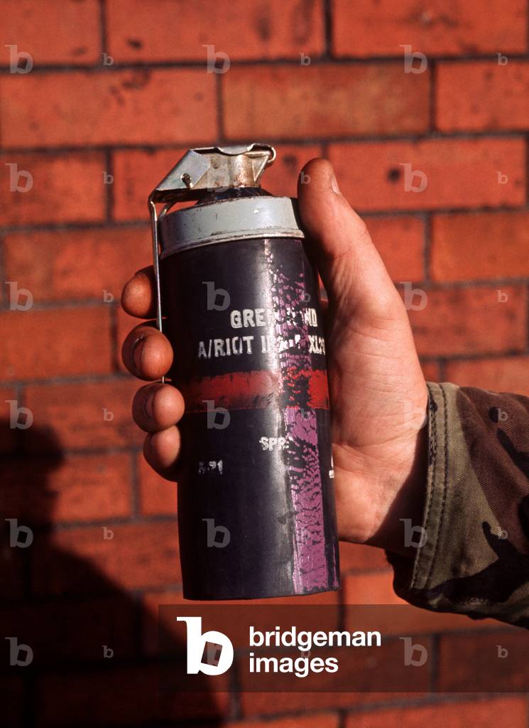 CS Gas cannister used at the beginning of The Troubles by The British Army for Riot Control, Northern Ireland, 1972