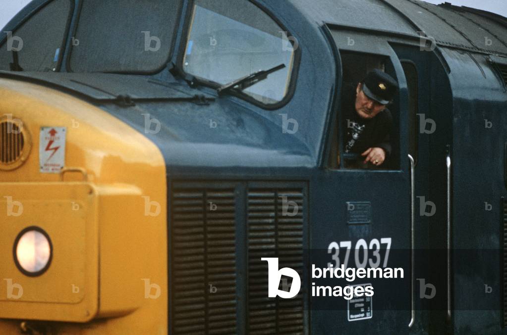 Locomotive Driver at Fort William Station, Scotland (photo)
