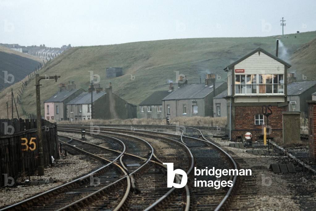Parton signal box and railway junction on the Cumbrian coast line, North West England, 1981 (photograph)