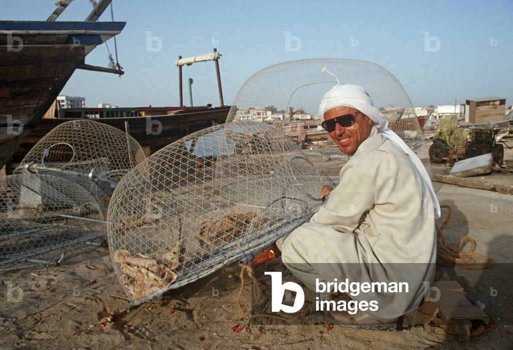 Dubai Creek fisherman, Dubai, United Arab Emirates, UAE