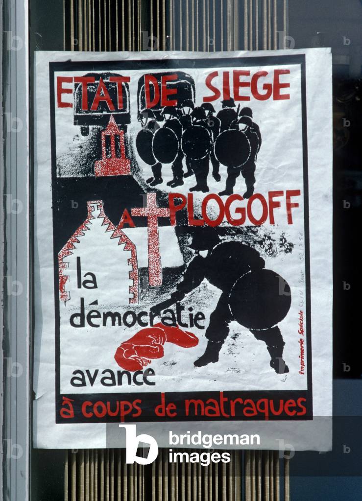 Antinuclear protest posters, Plogoff, South West Brittany, France, 1980 (photo)